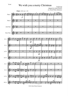 We Wish You a Merry Christmas: For flute quartet by folklore