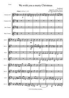 We Wish You a Merry Christmas: For clarinet quartet (E flat, B flat, alto, bass) by folklore