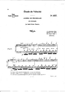 Première année. Suisse, S.160: No.4 Au bord d'une source by Franz Liszt