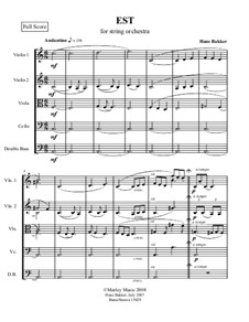 Est for string orchestra: Score by Hans Bakker