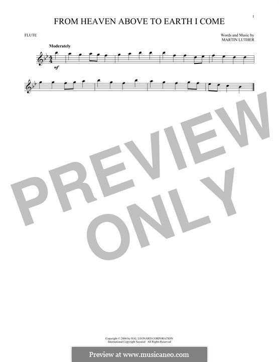 From Heaven Above to Earth I Come: For flute by Martin Luther