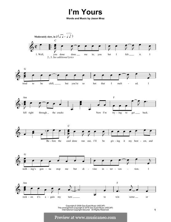 I'm Yours: For guitar with tab by Jason Mraz