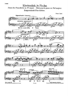 Piece in F Sharp Major, S.193: For piano by Franz Liszt
