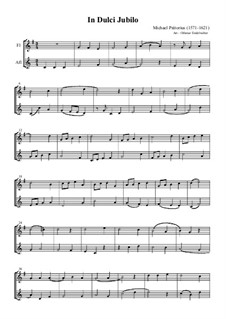 In dulci jubilo: For two flutes by Michael Praetorius