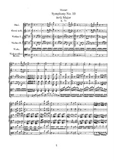 Symphony No.10 in G Major, K.74: Full score by Wolfgang Amadeus Mozart