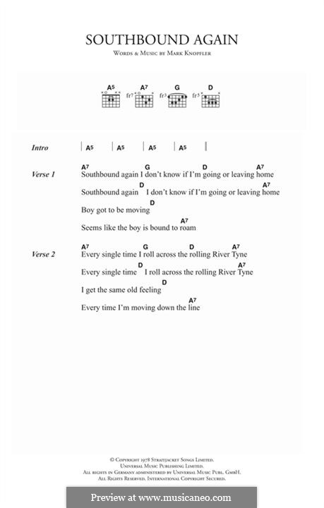 Southbound Again (Dire Straits): Lyrics and chords by Mark Knopfler