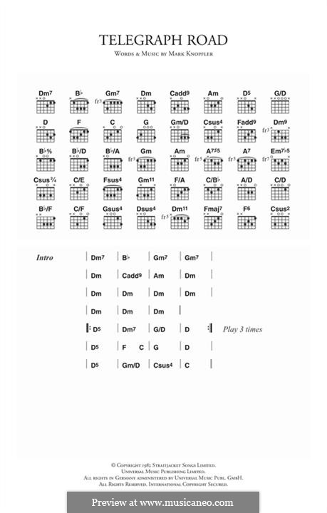 Telegraph Road (Dire Straits): Lyrics and chords by Mark Knopfler