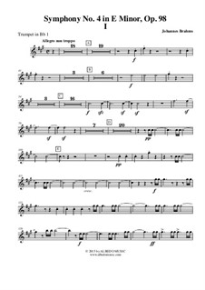 Movement I: Trumpet in Bb 1 (transposed part) by Johannes Brahms