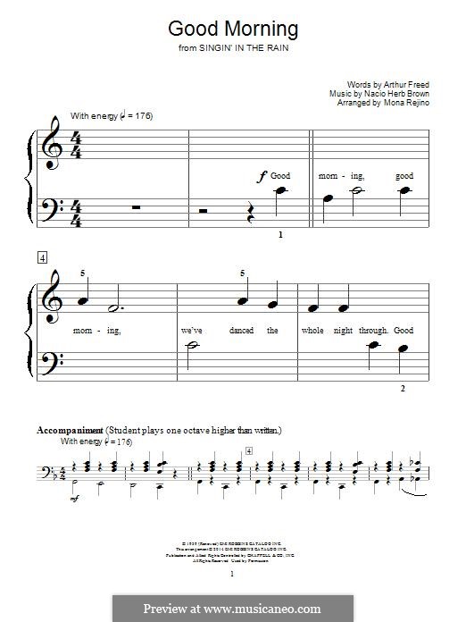 Good Morning From Singin In The Rain By N H Brown On Musicaneo