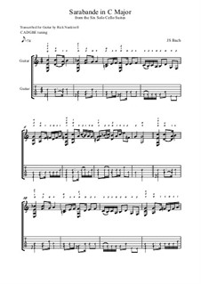 Suite for Cello No.3 in C Major, BWV 1009: Sarabande. Arrangement for guitar by Johann Sebastian Bach