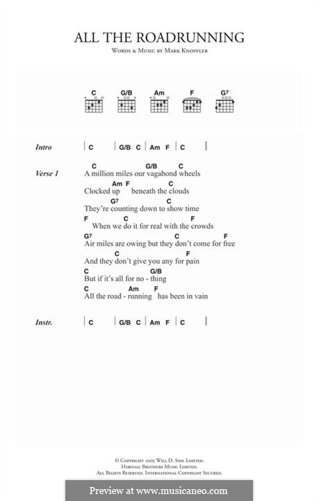 All the Road Running: Lyrics and chords by Mark Knopfler