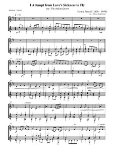 The Indian Queen, Z.630: I Attempt from Love's Sickness to Fly. Version for clarinet and guitar by Henry Purcell