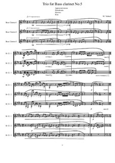 Trio No.5 for Bass clarinet, MVWV 1017: Trio No.5 for Bass clarinet by Maurice Verheul