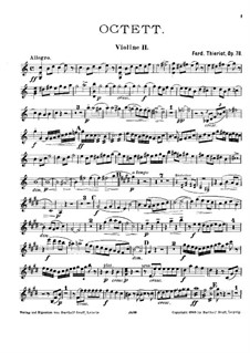 String Octet in C Major, Op.78: Violin II part by Ferdinand Thieriot