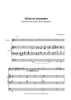 Christ ist erstanden (Intonation): For alto saxophone and organ by Unknown (works before 1850)