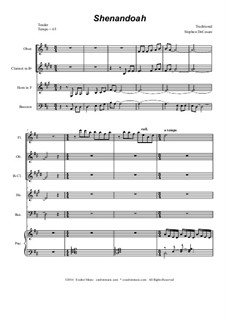 Shenandoah: For woodwind quintet by folklore