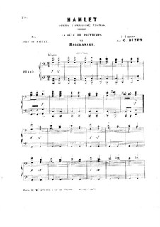 Hamlet: La fête du printemps. No.6 Bacchanale, for Piano Four Hands by Ambroise Thomas