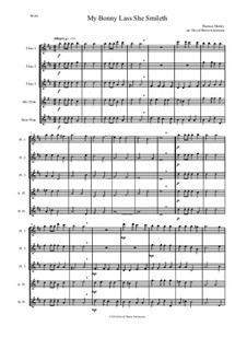 My Bonny Lass She Smileth: For flute quintet by Thomas Morley