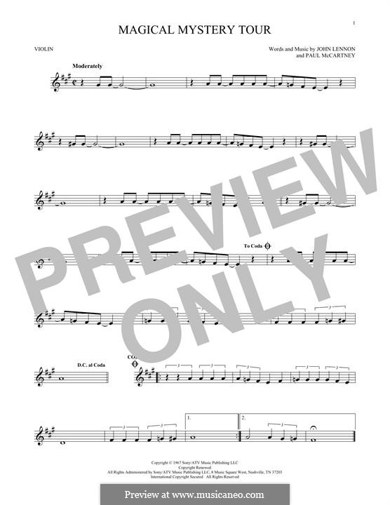 Magical Mystery Tour (The Beatles): For violin by John Lennon, Paul McCartney