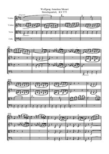 String Quartet No.21 in D Major, K.575: Full score by Wolfgang Amadeus Mozart