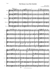 My Bonny Lass She Smileth: For wind quintet by Thomas Morley