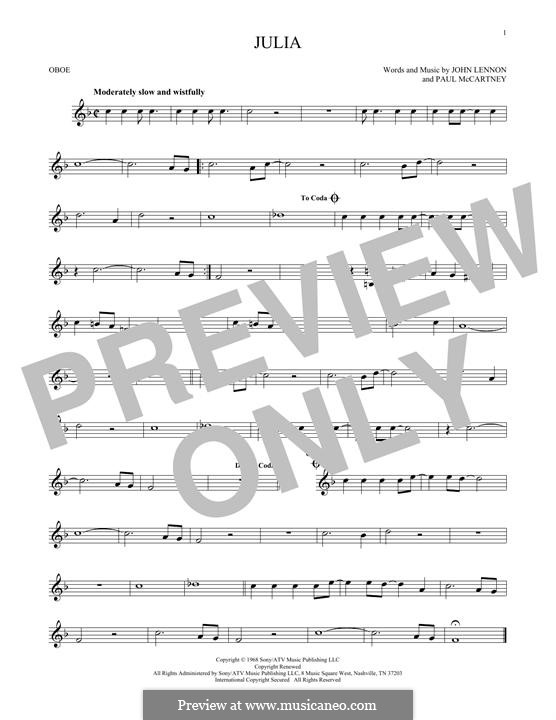 Julia (The Beatles): For oboe by John Lennon, Paul McCartney