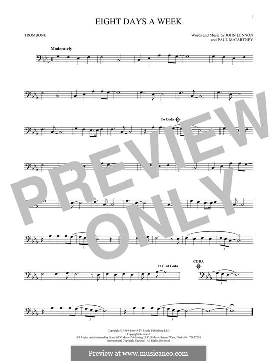 Eight Days a Week (The Beatles): For trombone by John Lennon, Paul McCartney