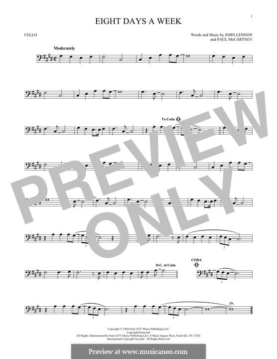 Eight Days a Week (The Beatles): For cello by John Lennon, Paul McCartney
