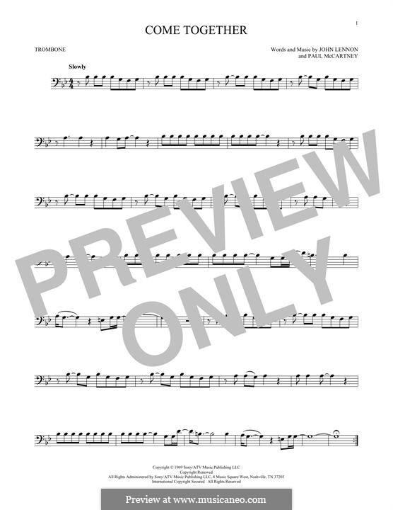Come Together (The Beatles) instrumental version: For trombone by John Lennon, Paul McCartney