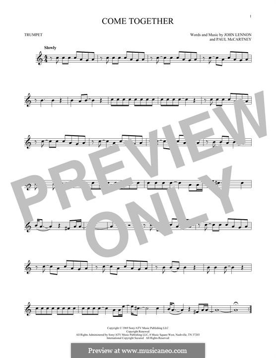 Come Together (The Beatles) instrumental version: For trumpet by John Lennon, Paul McCartney