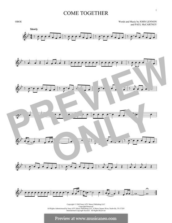 Come Together (The Beatles) instrumental version: For oboe by John Lennon, Paul McCartney