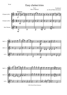 15 easy clarinet trios: No.4 Men of Harlech (Rhyfelgyrch Gwŷr Harlech) by folklore