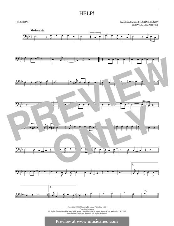 Help! (The Beatles): For trombone by John Lennon, Paul McCartney