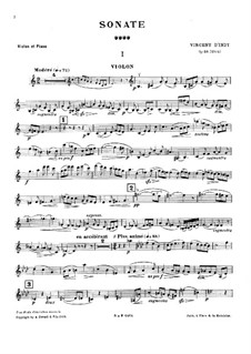 Violin Sonata in C Major, Op.59: Violin Sonata in C Major by Vincent d' Indy