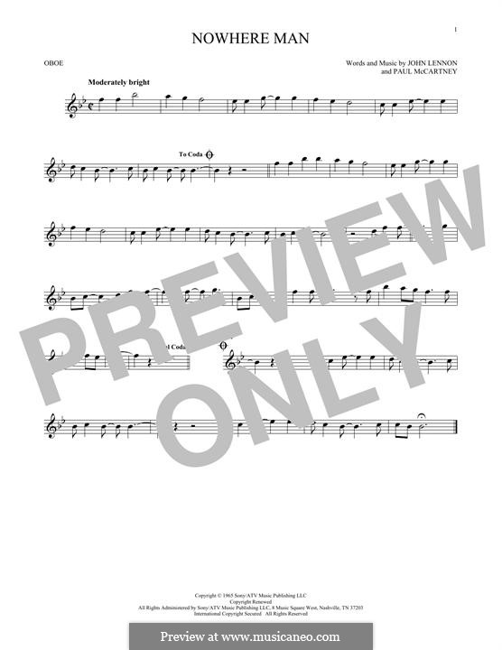 Nowhere Man (The Beatles): For oboe by John Lennon, Paul McCartney