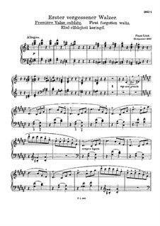 Forgotten Waltzes, S.215: Waltz No.1 by Franz Liszt