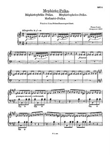 Mephisto Polka in A Minor, S.217: For piano by Franz Liszt