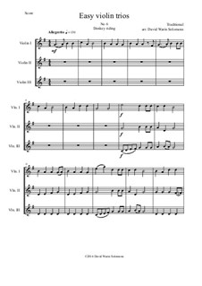 15 easy violin trios: No.6 Donkey riding by folklore
