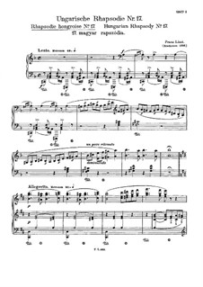 No.17 in D Minor, S.244: For piano by Franz Liszt