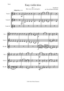 15 easy violin trios: No.7 Blow away the morning dew by folklore