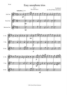 15 easy saxophone trios: No.3 The Ash Grove (Llwyn Onn) by folklore