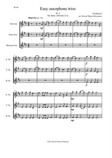 15 easy saxophone trios: No.5 The Belle of Belfast city (I'll tell my ma) by folklore