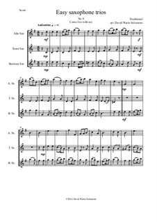 15 easy saxophone trios: No.8 Come live with me by folklore
