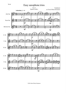 15 easy saxophone trios: No.12 Spanish Ladies by folklore