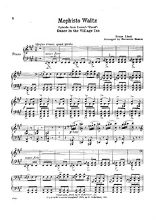 Waltz No.1 in A Major 'The Dance in the Village Inn', for Piano, S.514: For a single performer by Franz Liszt