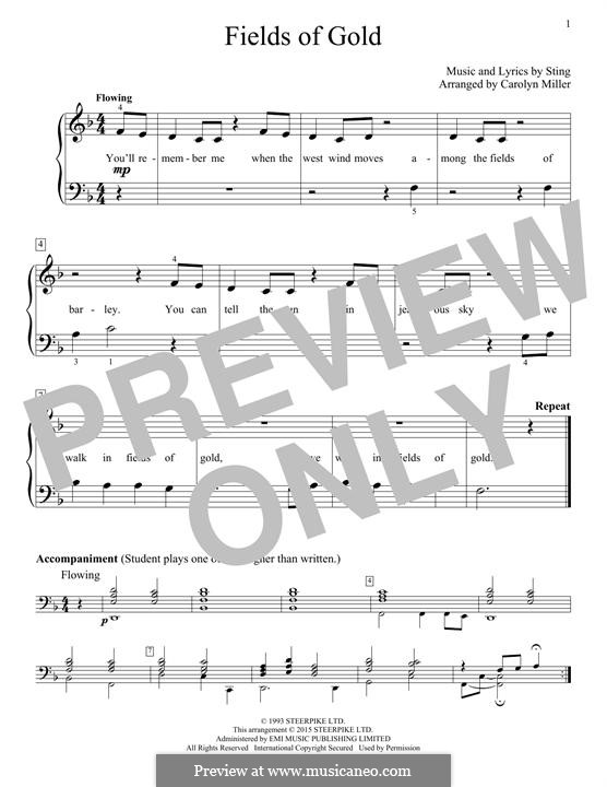 Fields of Gold: For piano by Sting