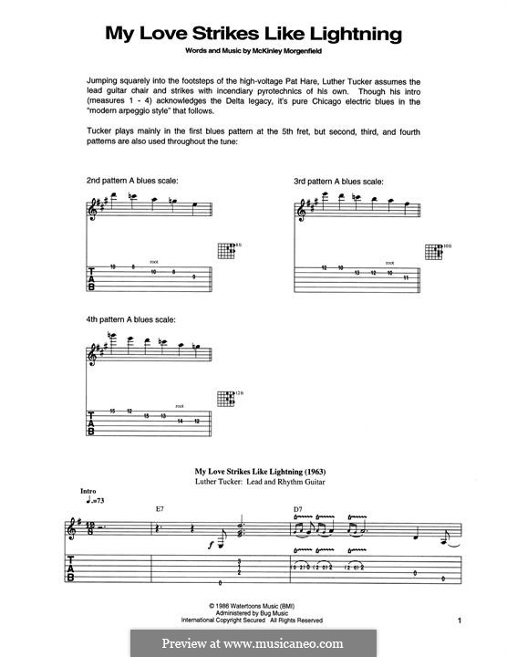My Love Strikes Like Lightning: For guitar with tab by Muddy Waters