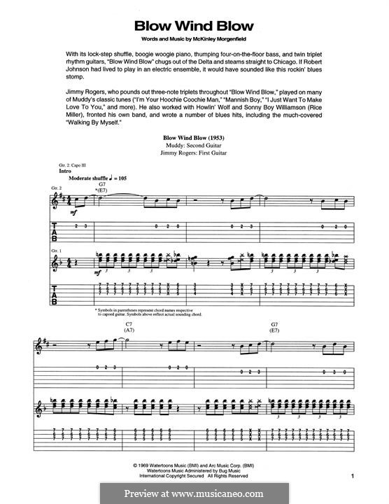 Blow, Wind, Blow: For guitar with tab by Muddy Waters