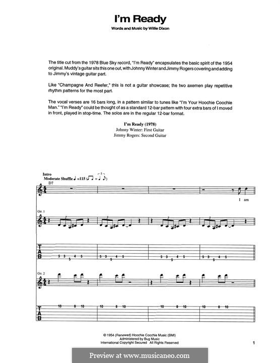 I'm Ready: For guitar with tab by Willie Dixon