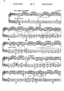 Nocturne No.3: For piano (with fingering) by Franz Liszt